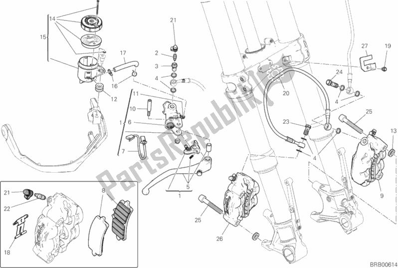 Alle onderdelen voor de Voorremsysteem van de Ducati Multistrada 1260 S Pikes Peak 2020